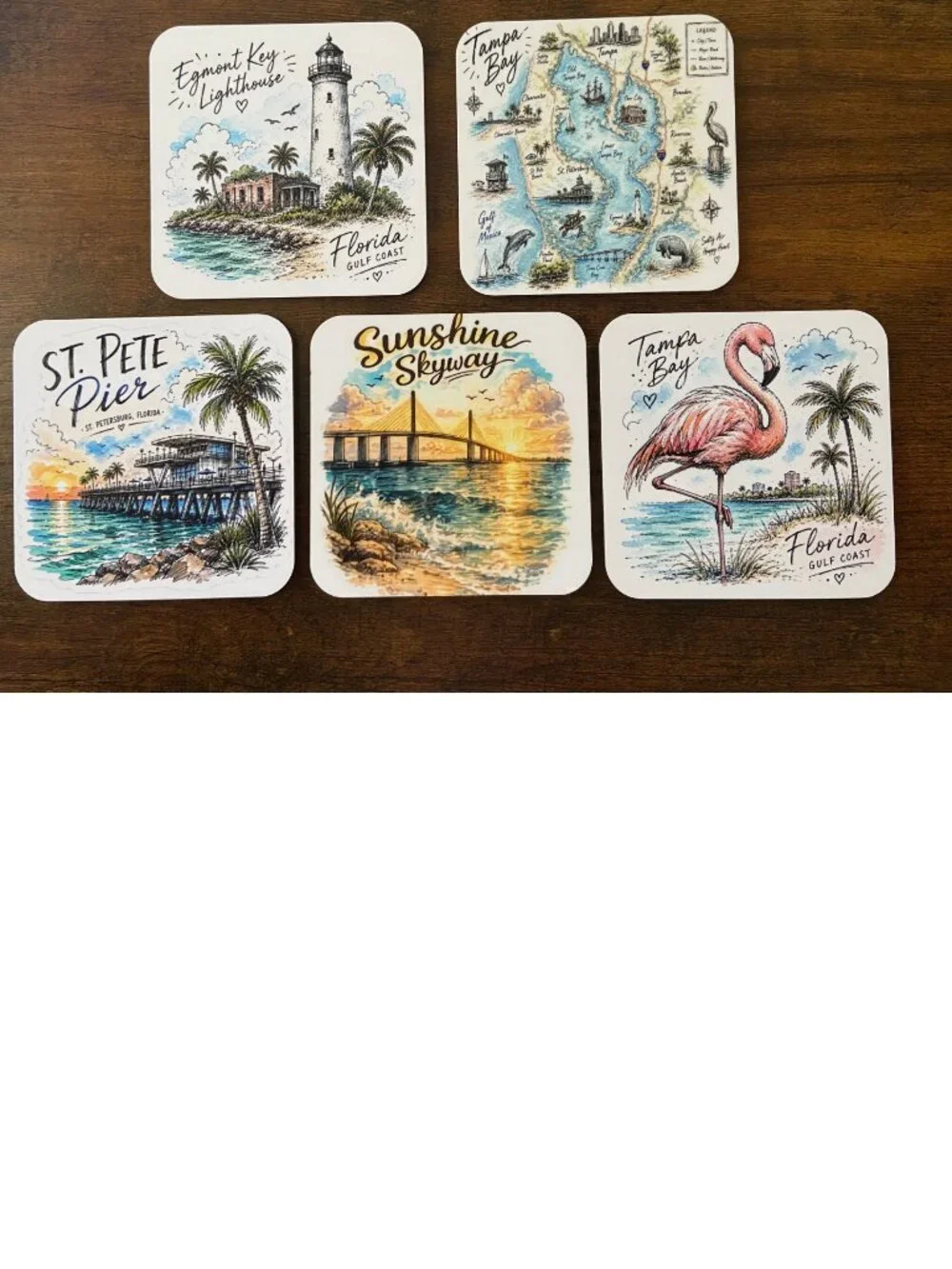 Tampa Bay Florida Souvenir Magnet Set β Exclusive St. Pete Pier, Skyway & Egmont - Picture 1 of 1